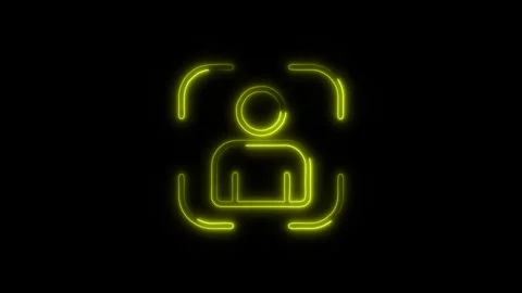User Outline Icon in HD Video Neon Animation  Technology and Profile Symbol Vidéo 304375241