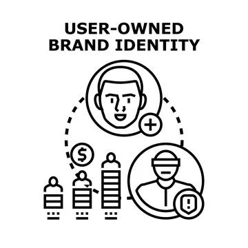 User owned brand identity concept with digital avatars Stock Illustration