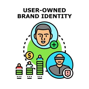 User owned brand identity concept with digital avatars Stock Illustration
