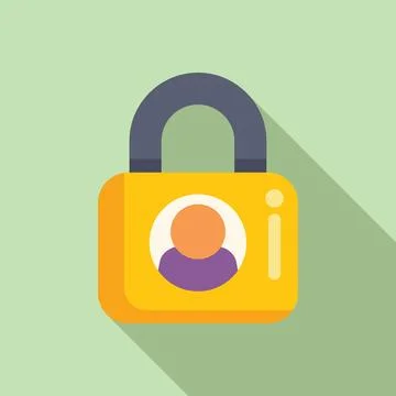 User padlock code icon flat vector. Mobile registration Stock Illustration