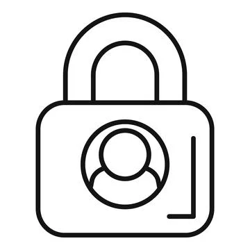 User padlock code icon outline vector. Mobile registration Stock Illustration