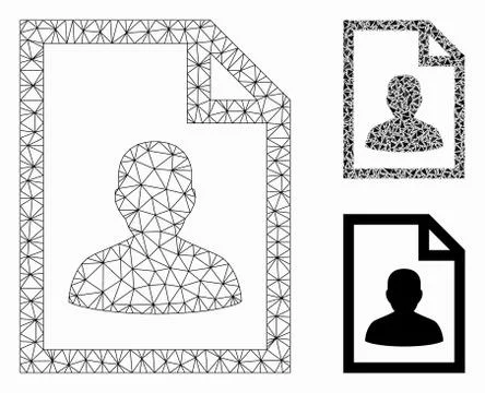 User Page Vector Mesh Network Model and Triangle Mosaic Icon Stock Illustration