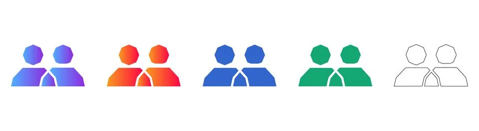 User Pair Connection Icons Ilustração Stock