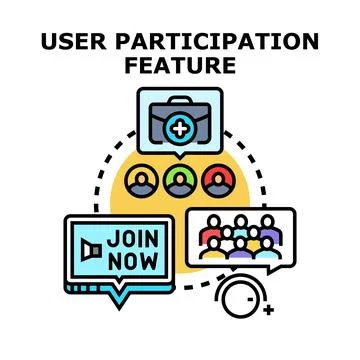User participation feature vector concept illustration Stock Illustration