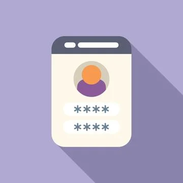 User passcode access icon flat vector. Register verify Stock Illustration