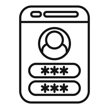 User passcode access icon outline vector. Register verify Stock Illustration