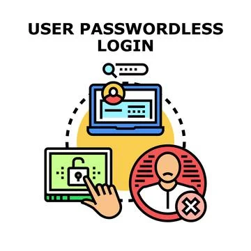 User passwordless login system verifying identity digitally Illustrazione stock