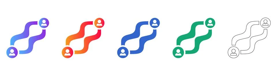 User Path Navigation Icon Set Illustrazione stock
