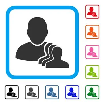 User Pawns Framed Icon 스톡 일러스트