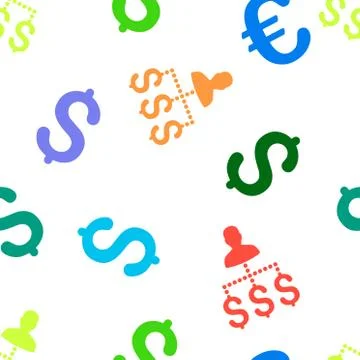 User Payments Flat Vector Seamless Pattern Illustrazione stock