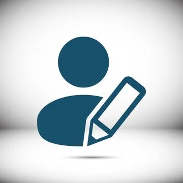 User pen icon stock vector illustration flat design Stock Illustration