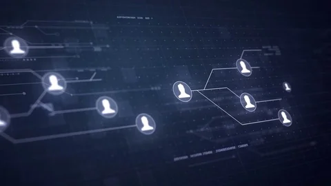 User People Network Circuit Board Link Connection Technology Seamless Loop 4K Stock Footage