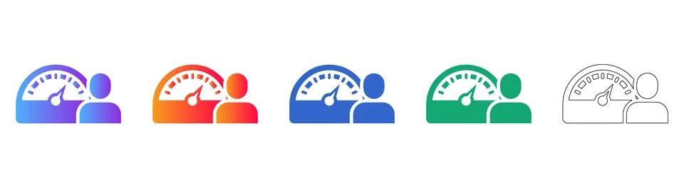 User Performance Speedometer Icon Set イラスト素材