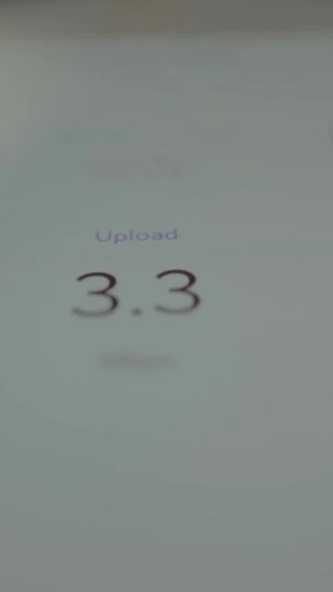 User performs the internet speed test on the mobile phone, Upload speed Stock Footage 328354701