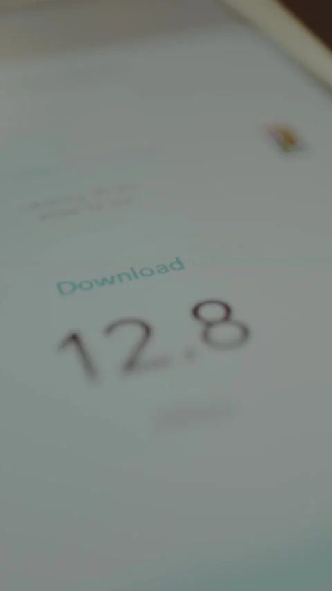 User performs the internet speed test on the mobile phone, Download speed Video stock 328354718
