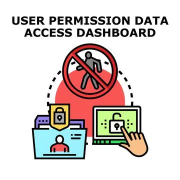 User permission data access dashboard concept vector Stock Illustration