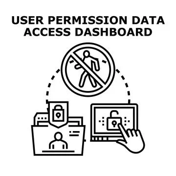 User permission data access dashboard concept vector Stock Illustration
