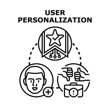 User personalization concept tailoring experience for customers Stock Illustration