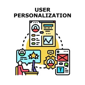 User personalization maximizing digital experience concept Stockillustratie