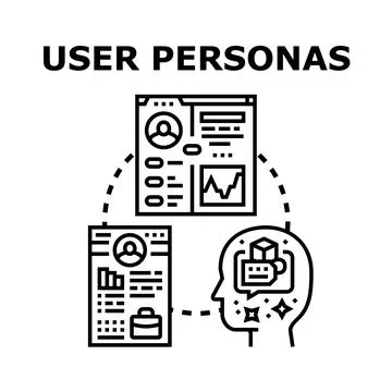 User personas developing new customer experience strategy Stock Illustration