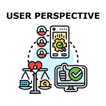 User perspective evaluating experience and value concept Illustrazione stock