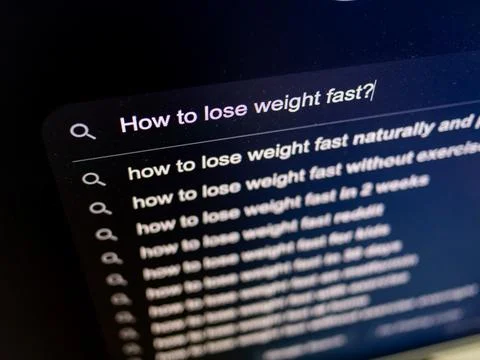 User perspectives quick weight loss strategies and health tips in the digit.. Stock Photos