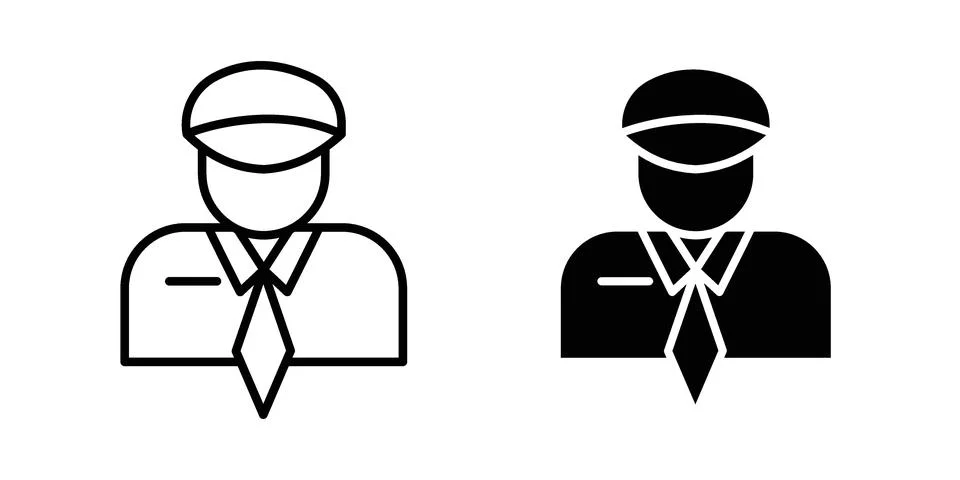 User pilot icon drawing lines. Silhouette style vector bundle 스톡 일러스트