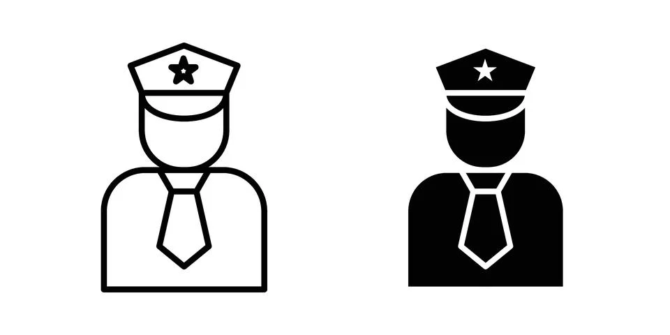User pilot icon pack with silhouette and stroke web icons 스톡 일러스트