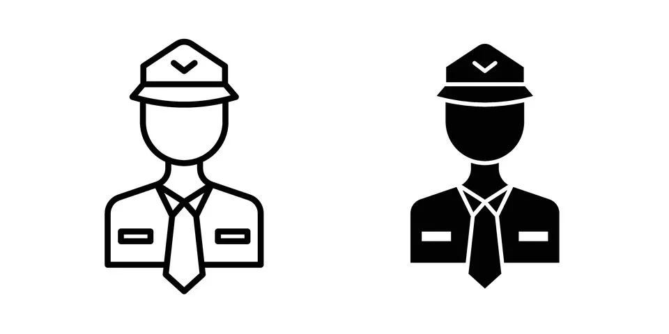 User pilot icon silhouette vector set. thin line pack 스톡 일러스트