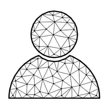 User polygonal vector icon isolated on white background. Stock Illustration