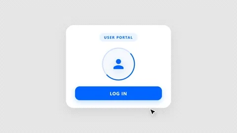 User portal login interface animation with loading progress Vídeos de archivo 345043576