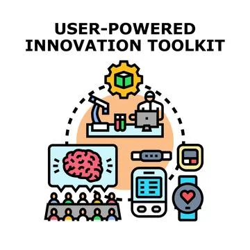 User powered innovation toolkit developing new products Stock Illustration