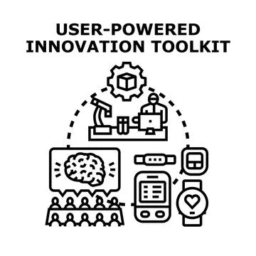 User powered innovation toolkit developing new products Stock Illustration