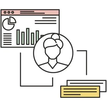 User prediction and consumer behavior linear flat vector icon Stock Illustration