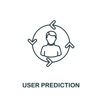 User Prediction outline icon. Thin line style from big data icons collection Stock Illustration