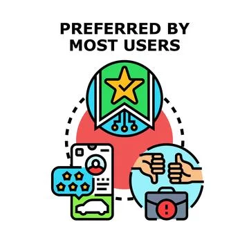 User preference concept showing customer satisfaction and service quality Stock Illustration