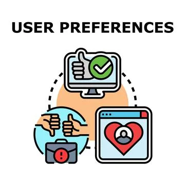 User preferences choosing personalization settings feedback icon Stock Illustration