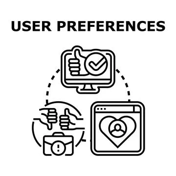 User preferences choosing personalization settings feedback icon Stock Illustration