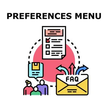 User preferences menu choice concept illustration Illustrazione stock