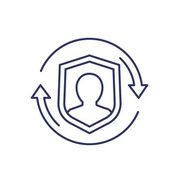 User privacy and security line icon, vector Stockillustratie
