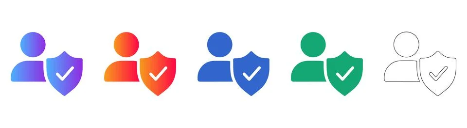 User Privacy and Security Protection Icons Ilustración de archivo