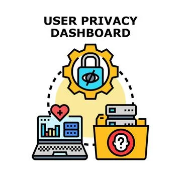 User privacy dashboard managing personal data protection settings イラスト素材