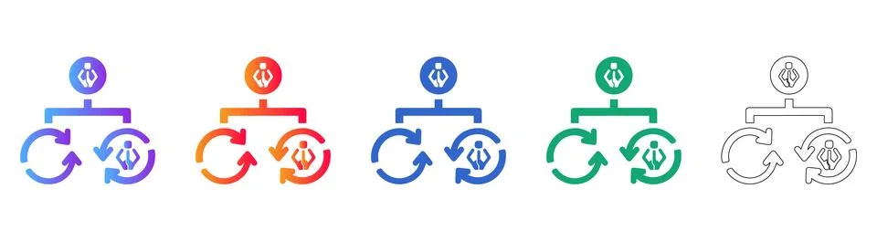 User Process Flowchart Icon Set イラスト素材