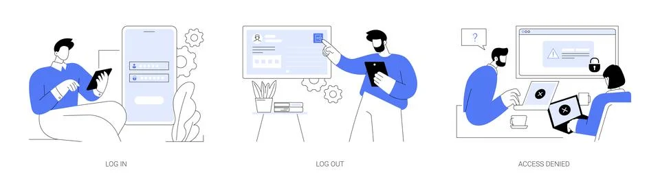 User profile access abstract concept vector illustrations. Stock Illustration