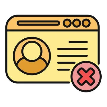 User profile with access denied or rejected status Stockillustratie