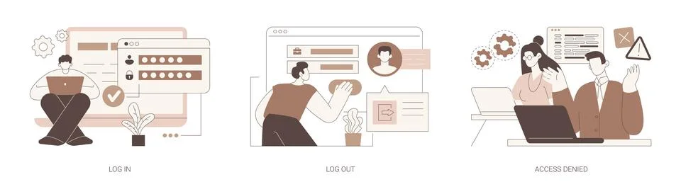 User profile access isolated cartoon vector illustrations se イラスト素材