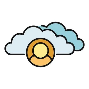 User profile accessing personal data on cloud computing Иллюстрация