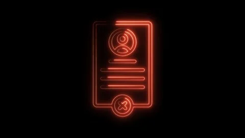 User profile account deletion glowing neon sign animated concept on black Stock Footage 322968619
