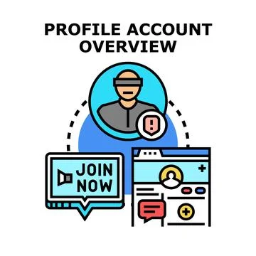 User profile account overview and online privacy イラスト素材