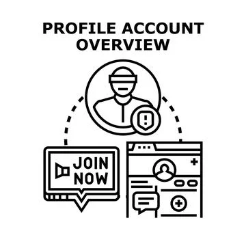User profile account overview and online privacy Stock Illustration
